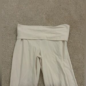 Brandy Melville White Fold Over Leggings
